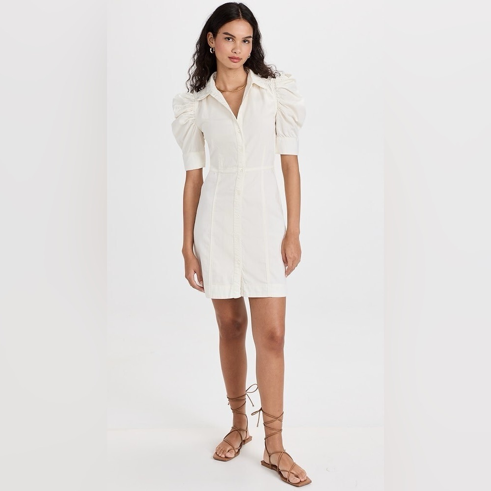 Frame Gillian Denim Mini Puff Sleeve Shirt Dress